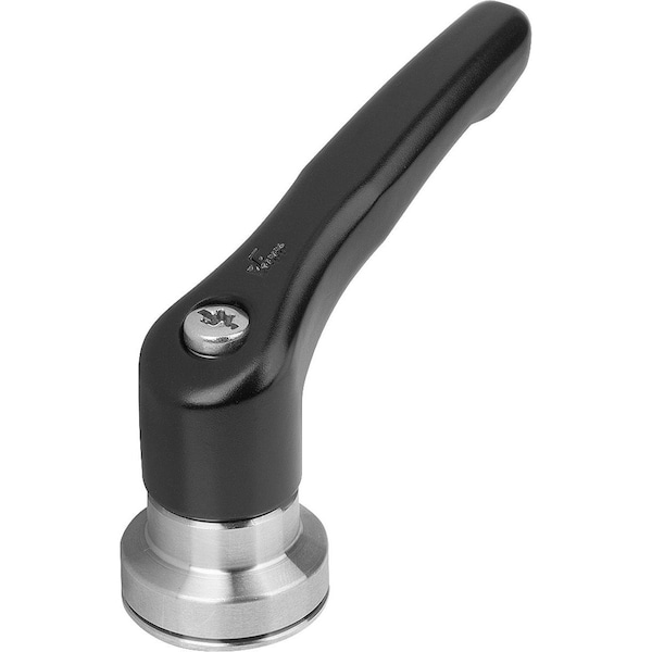 Adjustable Handle W Clamp Force Intensif Size:2 M08, Zinc Black Satin, Comp:Stainless Steel Bright